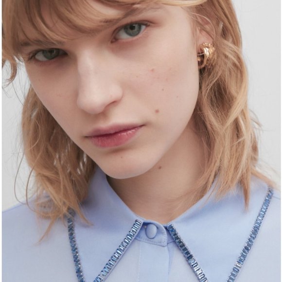 MASSIMO DUTTI Studio Flowing shirt with rhinestone detail 9407/954 - Picture 4 of 13